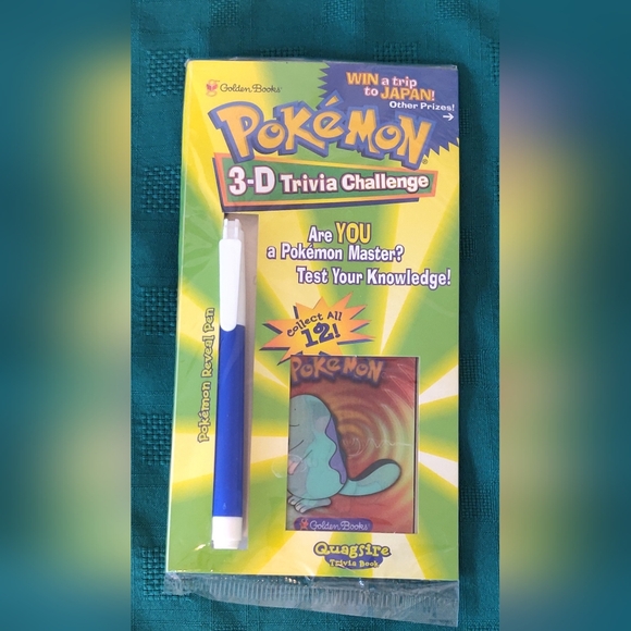 Pokemon 3D Trivia Challenge Quagmire Trivia Book SEALED Golden Books NINTENDO - Picture 2 of 4